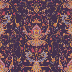 Elegant Floral Pattern on Purple