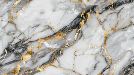 White marble texture with gray and gold veins.