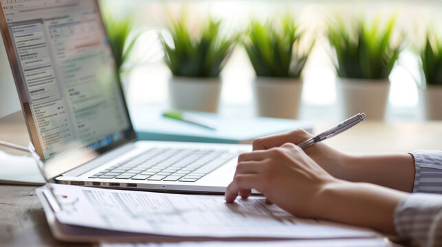 Person filling out online health insurance forms on a computer