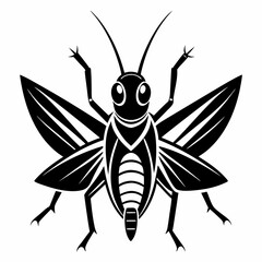 Fototapeta premium Grasshopper logo icon black shape white background