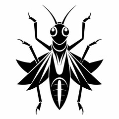 Grasshopper logo icon black shape white background