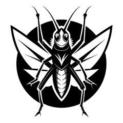 Grasshopper logo icon black shape white background