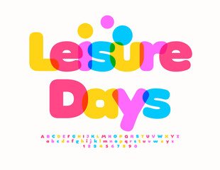 Vector event poster Sport Fest. Cute Colorful Font. Artistic Alphabet Letters and Numbers. 