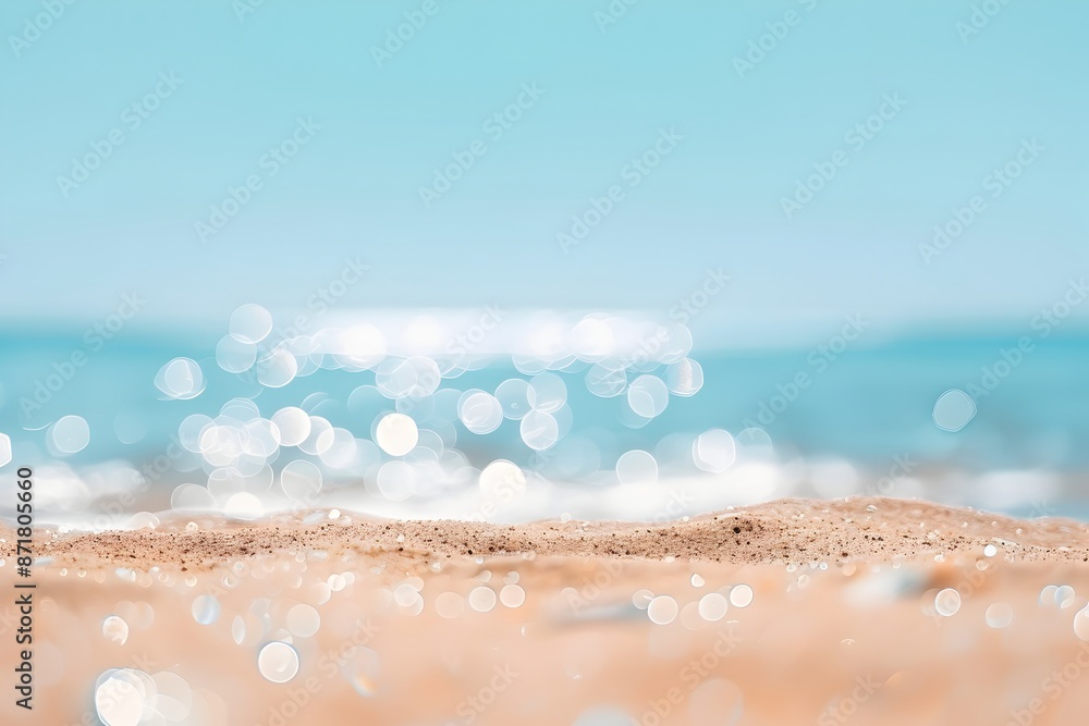 Poster close up of blurred background with bokeh and copy space for product display presentation, summer va