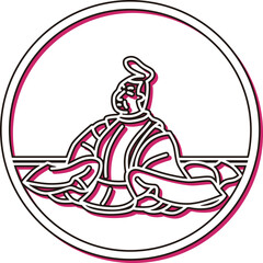 カラーシャドウ円形シンプル百人一首　藤原義孝