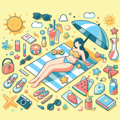 Summer Themed Vector Images