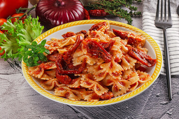 Italian pasta with dry tomato