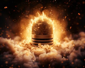 US Presidential Election campaign with loudspeaker copy space, political fervor, surreal, Multilayer, Capitol building