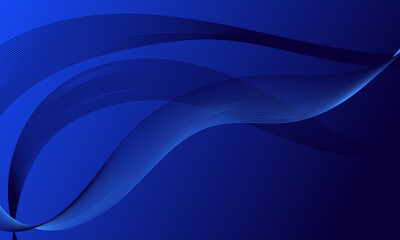 blue lines wave curves with smooth gradient abstract background