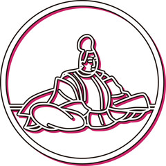 カラーシャドウ円形シンプル百人一首　藤原実方朝臣