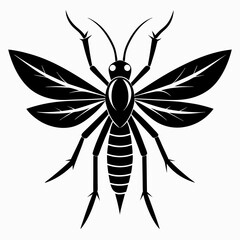Mosquito logo icon black shape white background