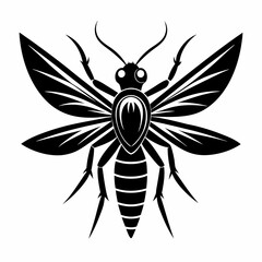 Mosquito logo icon black shape white background
