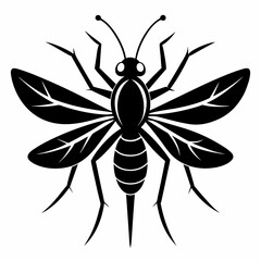 Mosquito logo icon black shape white background