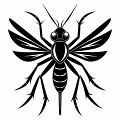 Mosquito logo icon black shape white background