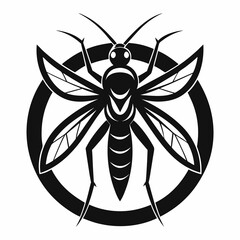 Mosquito logo icon black shape white background