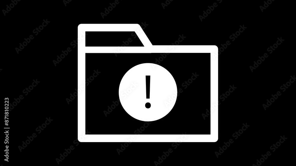 Poster error line icon animation isolated on black background