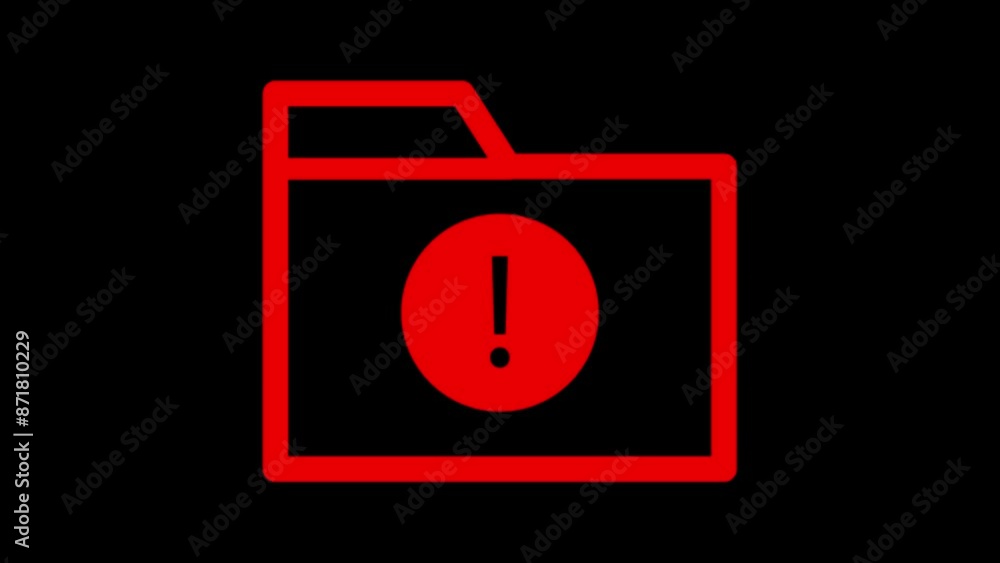 Poster error line icon animation isolated on black background