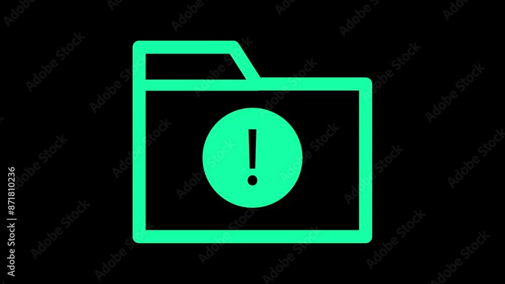 Poster error line icon animation isolated on black background