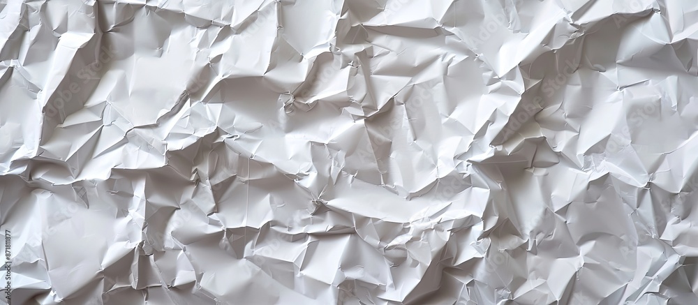 Aufkleber close-up image of a crumpled blank white paper texture with creases providing copy space image.