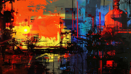 A Neo-Cubism Masterpiece in Cool Colors