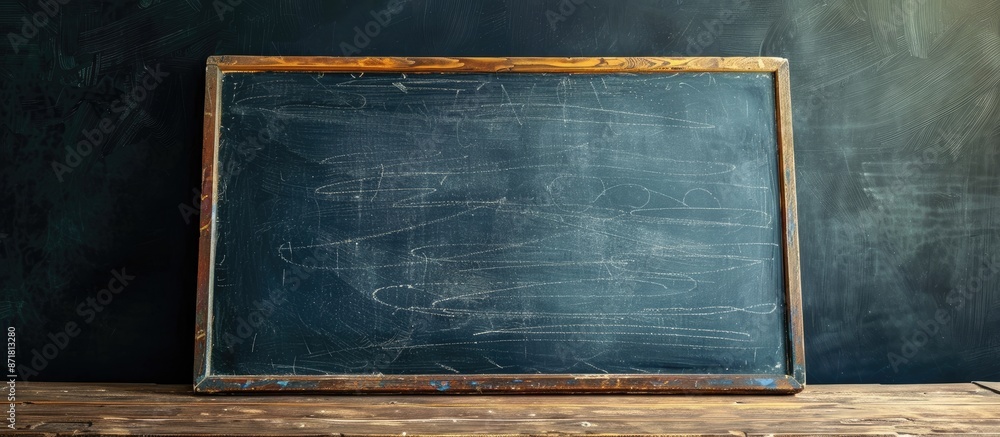 Poster a board for writing with chalk, commonly used for displaying information, with empty space for addin