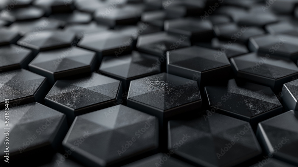 Poster close-up of computer keyboard with numerous black keys