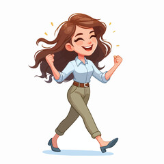 Vector image of a woman expressing her freedom