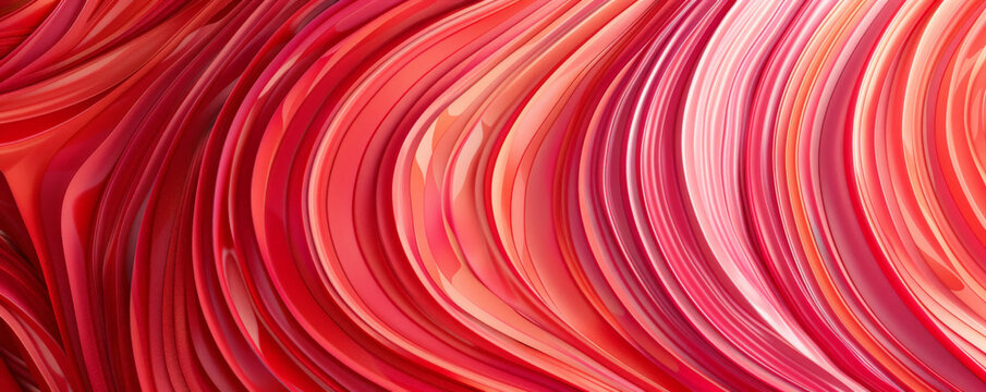 An abstract background featuring rounded lines in shades of red and pink, creating a bold and romantic design. The lines twist and flow, forming an intricate and captivating pattern.