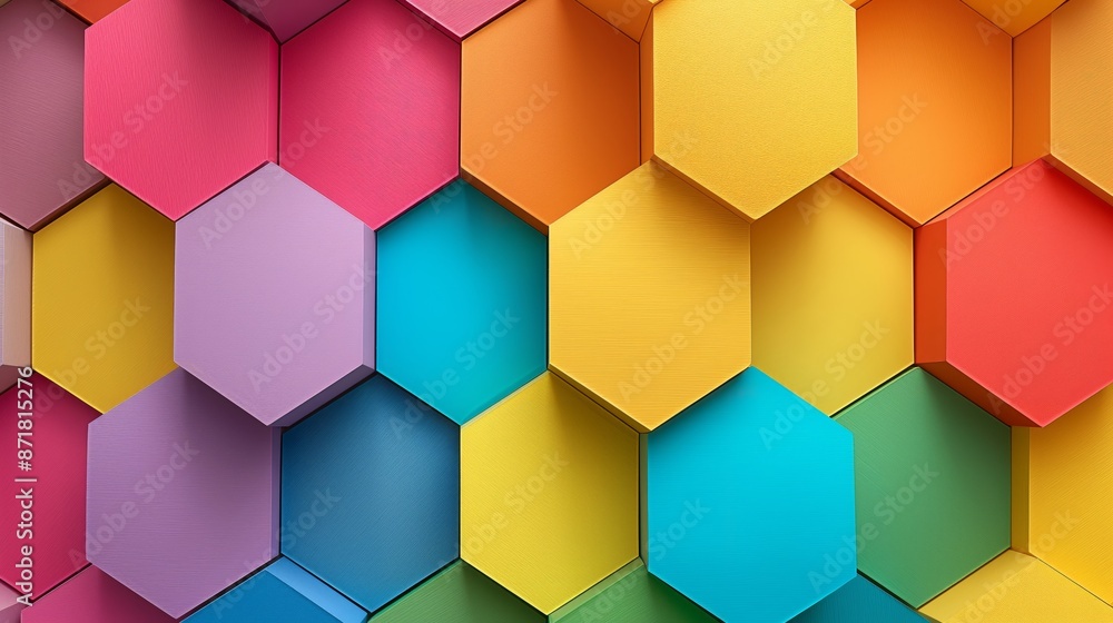 Poster hexagonal shape abstract colorful background