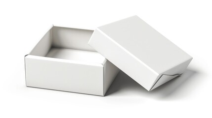 White paper box isolated on white background