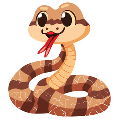 Fototapeta premium cute Cartoon snake posing and sticking out tongue vector