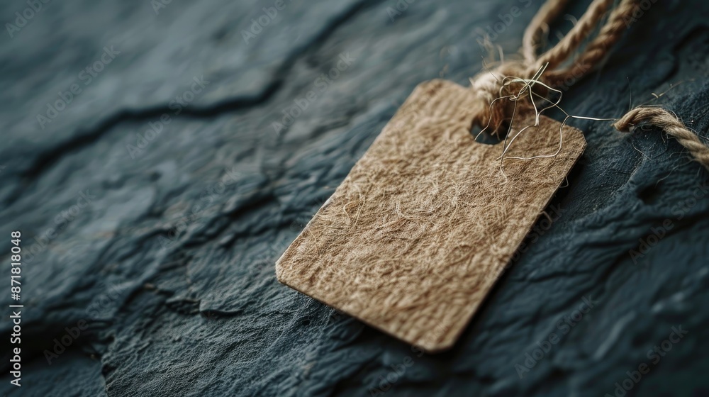 Poster mockup of a price tag on a string