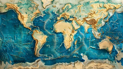 Naklejka premium Set of global world map planet geography illustration. 