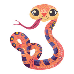 Fototapeta premium cute Cartoon snake posing and sticking out tongue vector