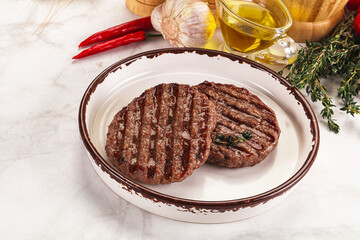 Grilled beef cutlet for burger