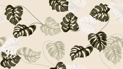 Modern colorful tropical floral pattern. Cute botanical abstract contemporary seamless pattern.