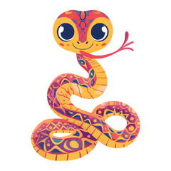 Fototapeta premium cute Cartoon snake posing and sticking out tongue vector