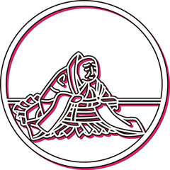 カラーシャドウ円形シンプル百人一首　前大僧正行尊