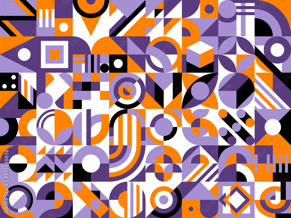 Poster halloween abstract modern geometric pattern for holiday, vector background. halloween pattern of ora