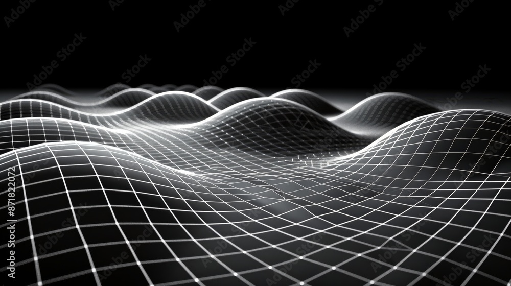 Aufkleber abstract gravity space unlimited galaxy waves digital grid pattern background