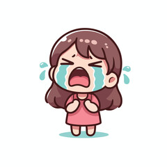Vector image of crying little child