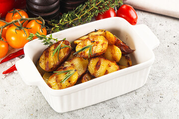 Grilled young small baby potato