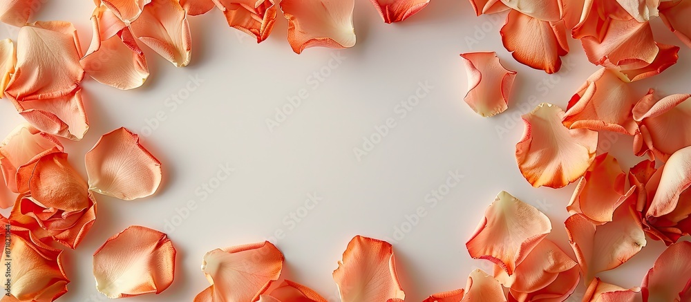 Poster A frame crafted from delicate flower petals for adding text with copy space image.