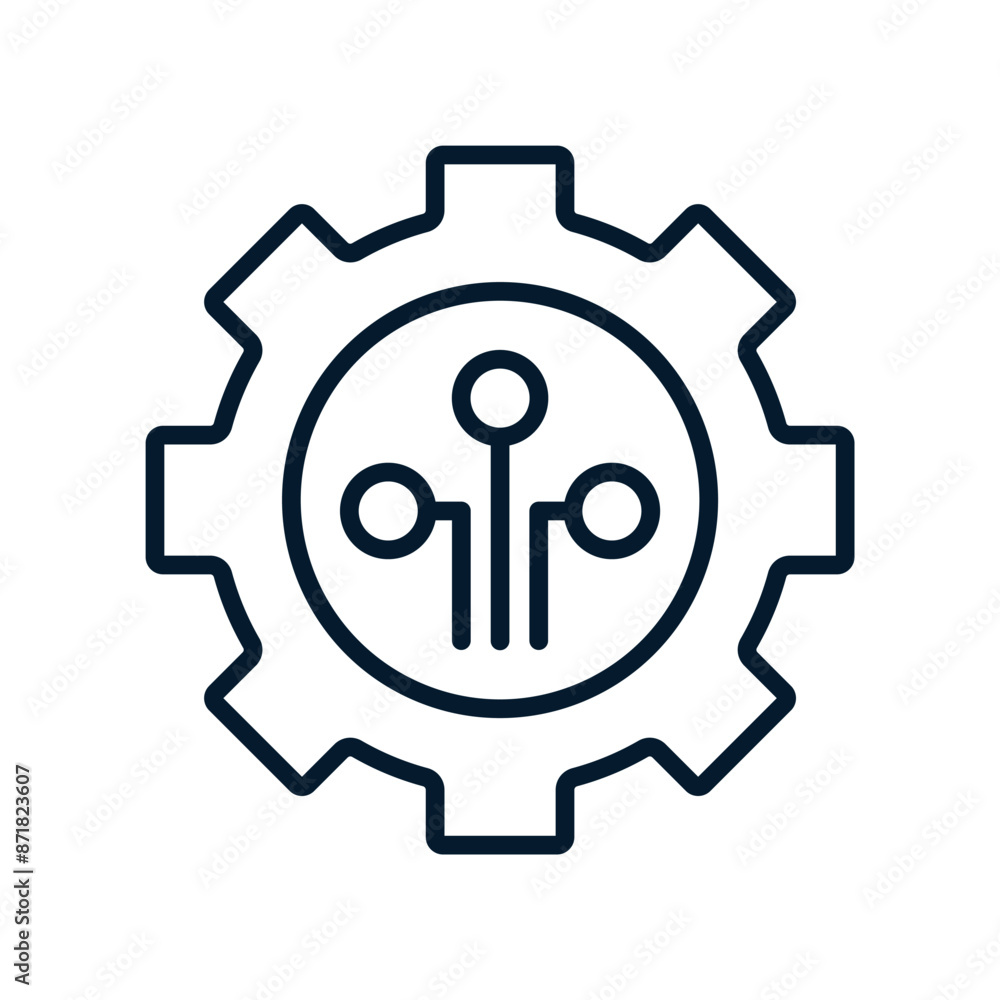 Poster software maintenance service concept. vector linear icon isolated on white background.