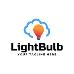 Light bulb logo design vector.