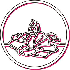 カラーシャドウ円形シンプル百人一首　崇徳院