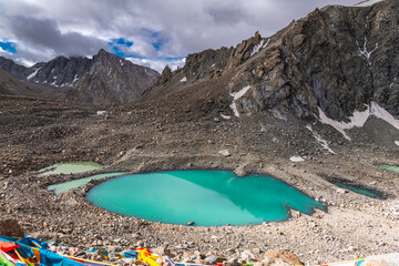 The Gauri Kund mountain lake during the ritual kora yatra around Kailash