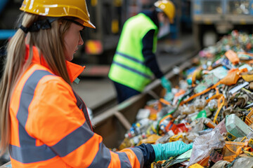 Close up, Professionals discussing eco-friendly waste management policies