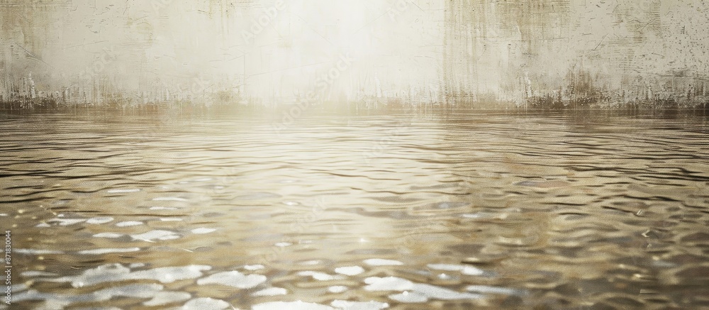 Aufkleber White textured river backdrop with morning sunlight reflecting on water, suitable for text placement in the image.