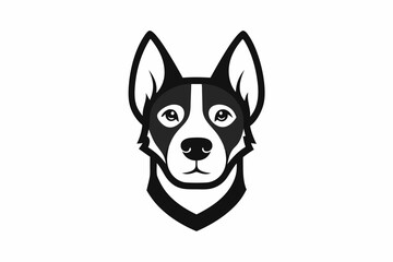 dog head icon silhouette vector art illustration